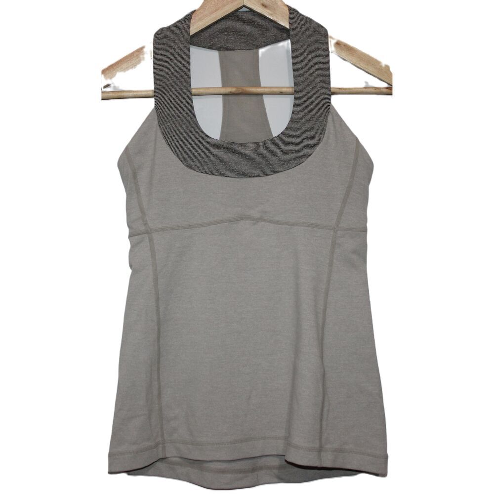 Womens Lululemon Swiftly Tech Gray Seamless Athletic Training Tank Top Size 4